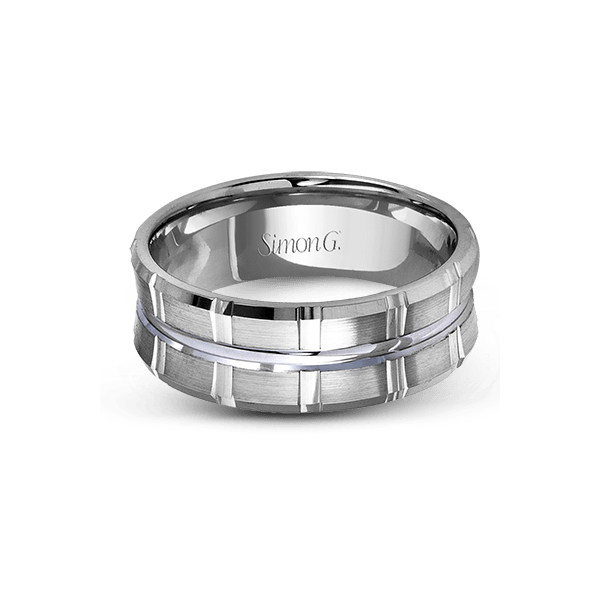 18k White Gold Men's Wedding Band Image 2 Sather's Leading Jewelers Fort Collins, CO