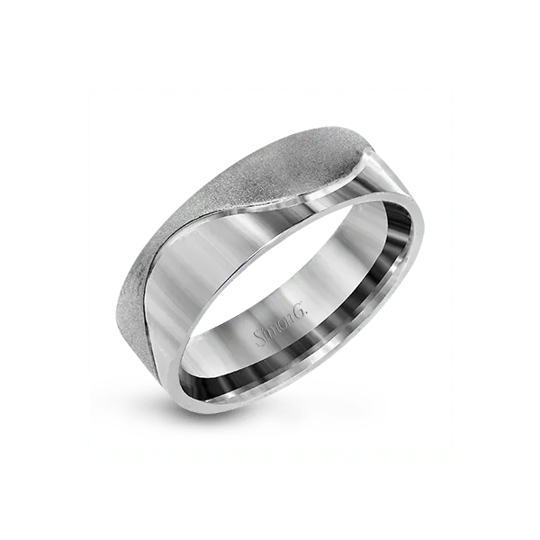 18k White Gold Men's Wedding Band MR2133_WHITE_18K_Band Bell
