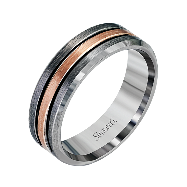 18k White & Rose Gold Men's Wedding Band Sather's Leading Jewelers Fort Collins, CO