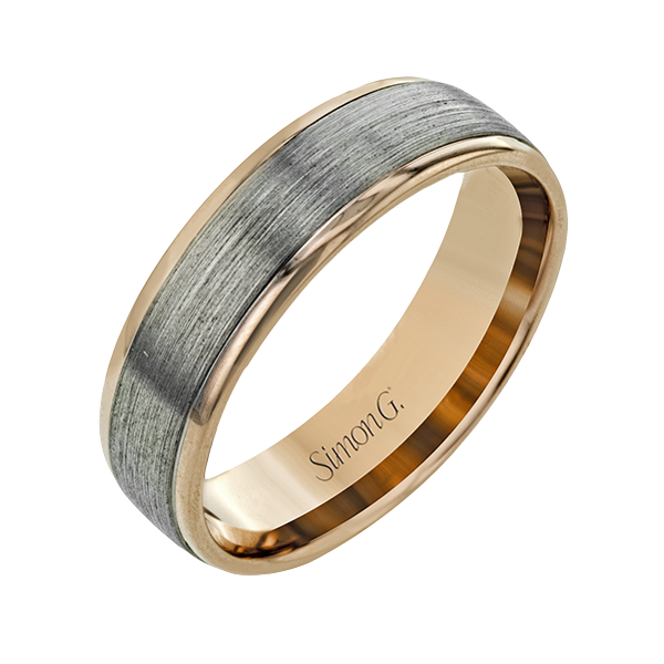 14k White & Rose Gold Men's Wedding Bands Sather's Leading Jewelers Fort Collins, CO