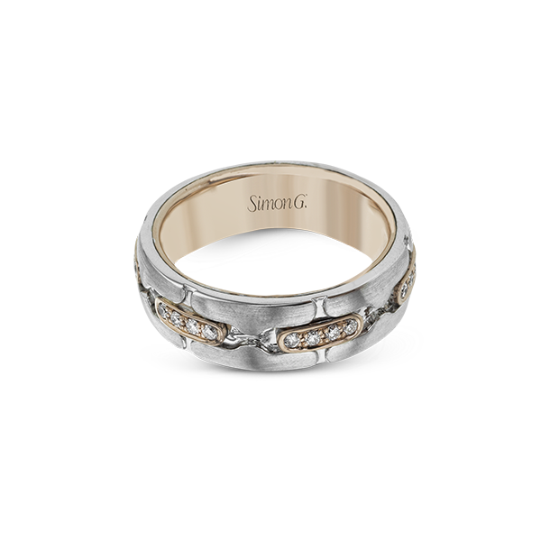 18k White & Rose Gold Men's Wedding Band Image 2 Sather's Leading Jewelers Fort Collins, CO