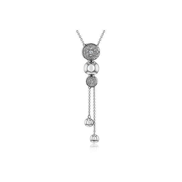 18KT White Gold Diamond Medallion Necklace - Necklaces - Shop by