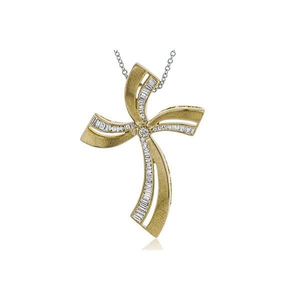 18k Two-tone Gold Diamond Cross Jim Bartlett Fine Jewelry Longview, TX