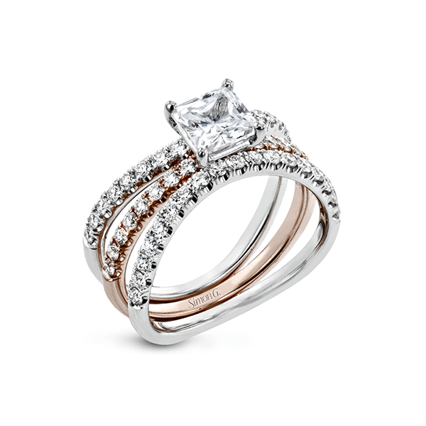 18k White & Rose Gold Wedding Set Diamonds Direct St. Petersburg, FL