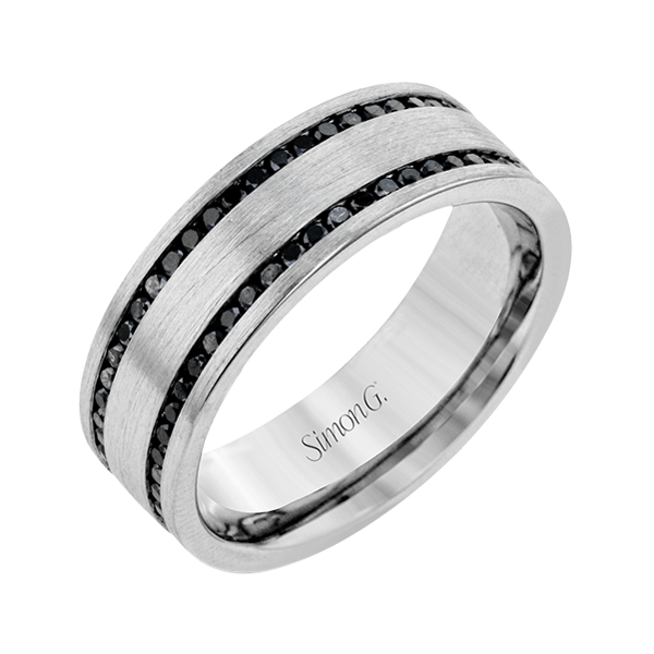 18k White Gold Men's Wedding Bands LR2174_WHITE_18K_Band Van