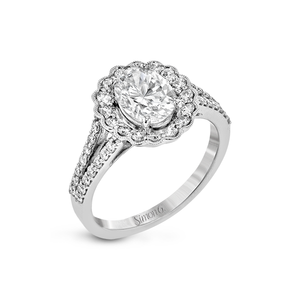 18k White Gold Semi-mount Engagement Ring Jim Bartlett Fine Jewelry Longview, TX