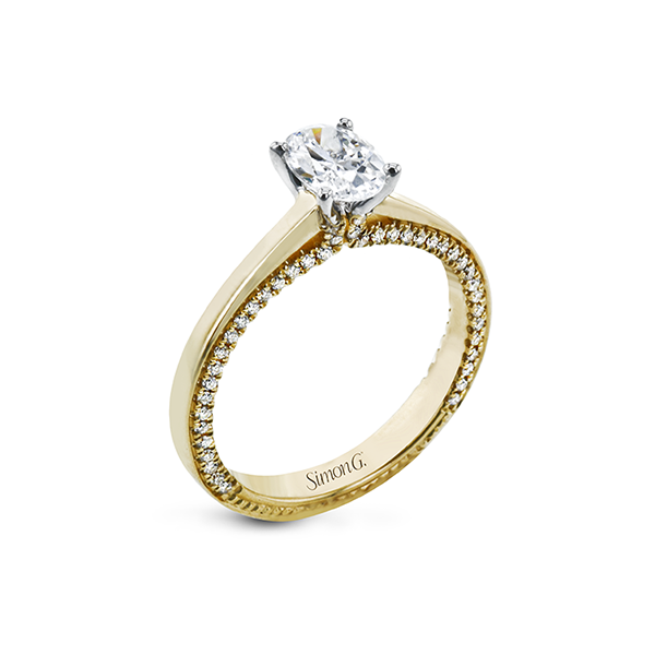 18k Yellow Gold Semi-mount Engagement Ring Diamonds Direct St. Petersburg, FL