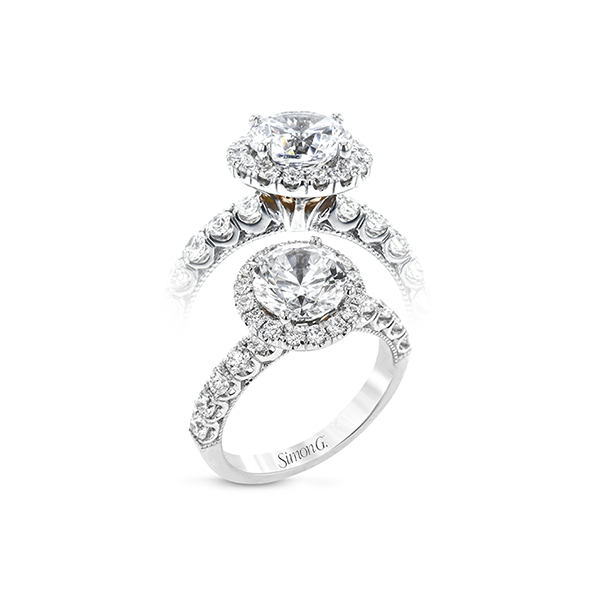 18k White & Rose Gold Semi-mount Engagement Ring Sather's Leading Jewelers Fort Collins, CO