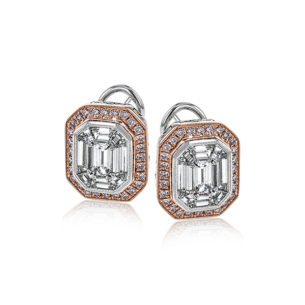 18k White & Rose Gold Diamond Earrings James & Williams Jewelers Berwyn, IL