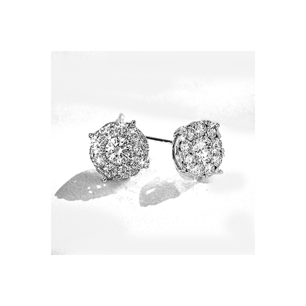 18k White Gold Diamond Earrings Jim Bartlett Fine Jewelry Longview, TX