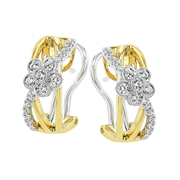 18k Two-tone Gold Diamond Earrings Sergio's Fine Jewelry Ellicott City, MD