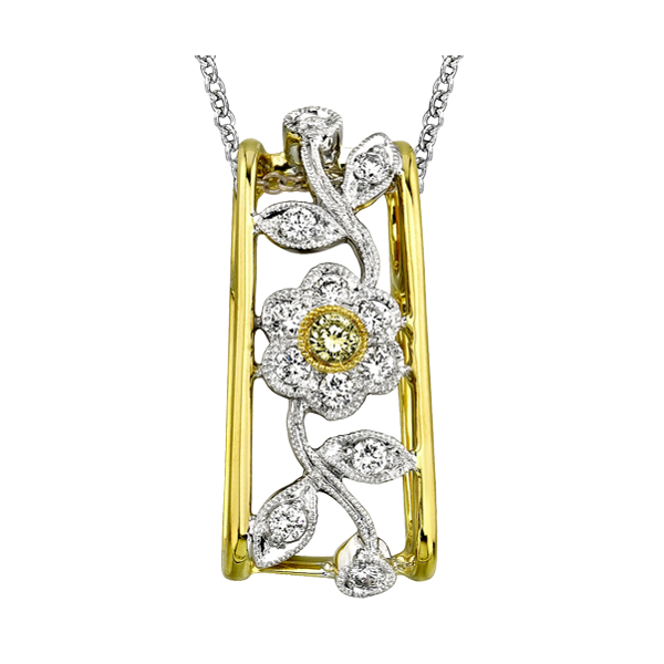 18k Two-tone Gold Diamond Pendant Quenan's Fine Jewelers Georgetown, TX