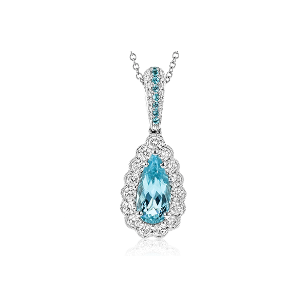 18k White Gold Gemstone Pendant Sather's Leading Jewelers Fort Collins, CO