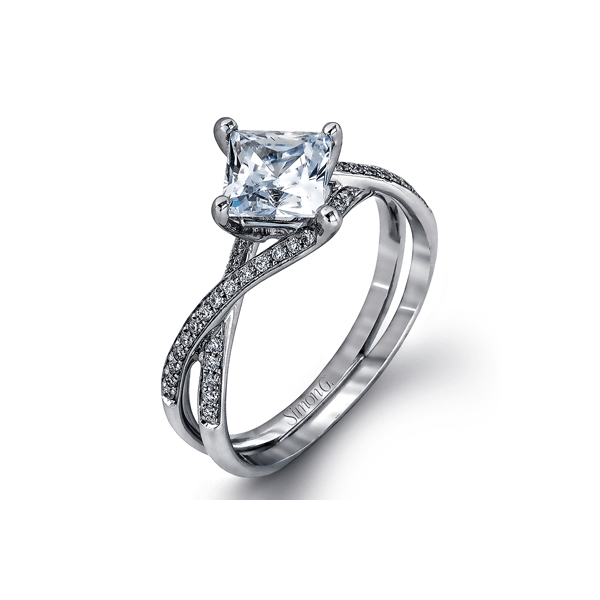 18k White Gold Semi-mount Engagement Ring Jim Bartlett Fine Jewelry Longview, TX