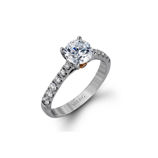 18k White & Rose Gold Semi-mount Engagement Ring Quenan's Fine Jewelers Georgetown, TX