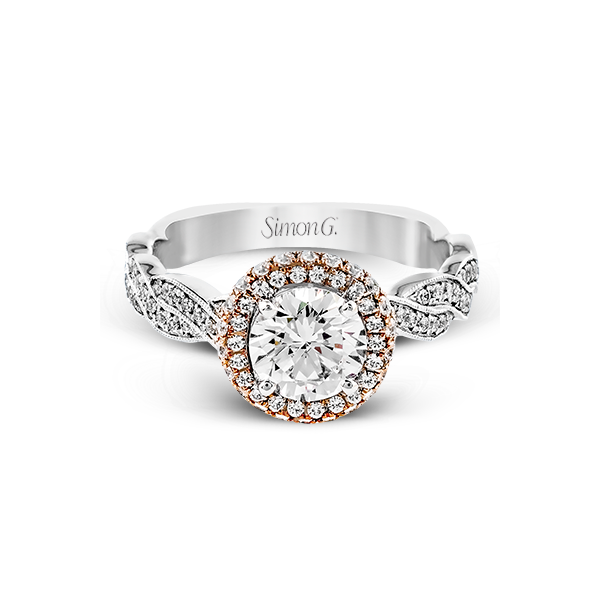 18k White & Rose Gold Semi-mount Engagement Ring Image 2 Diamond Showcase Longview, WA