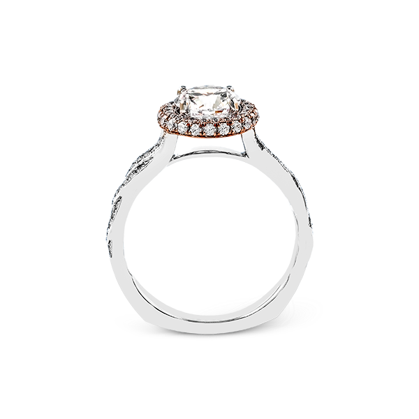 18k White & Rose Gold Semi-mount Engagement Ring Image 3 Diamond Showcase Longview, WA