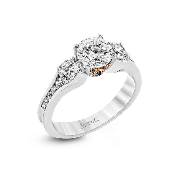 18k White & Rose Gold Semi-mount Engagement Ring Jim Bartlett Fine Jewelry Longview, TX