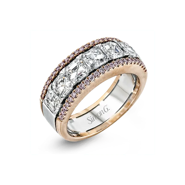 Simon G 18k White Rose Gold Anniversary Band Bell Jewelers