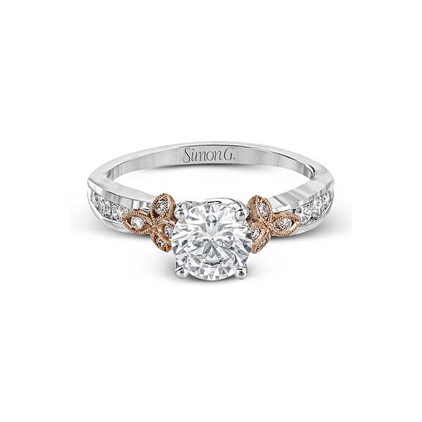 18k White & Rose Gold Semi-mount Engagement Ring Image 2 James & Williams Jewelers Berwyn, IL