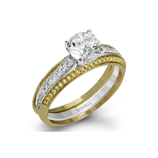 18k Two-tone Gold Wedding Set Diamonds Direct St. Petersburg, FL