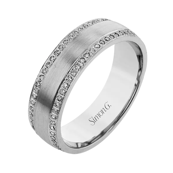 Brushed platinum 2025 mens wedding ring
