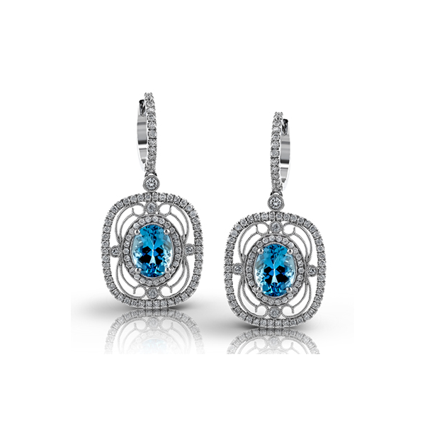 18k White Gold Gemstone Earrings Diamonds Direct St. Petersburg, FL