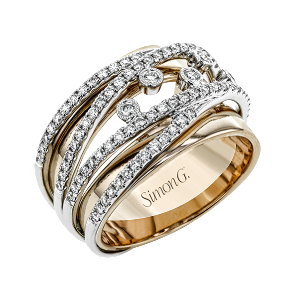 18k White & Rose Gold Diamond Fashion Ring Jim Bartlett Fine Jewelry Longview, TX
