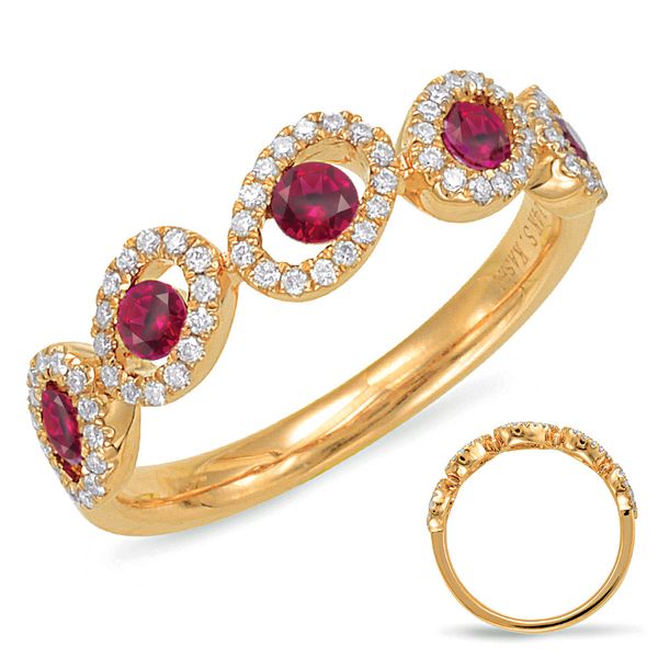 Yellow Gold Ruby & Diamond Ring Adler's Diamonds Saint Louis, MO