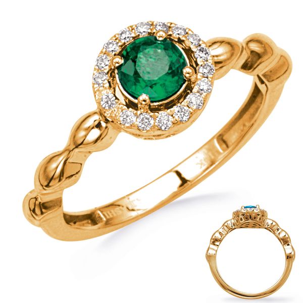 Yellow Gold Emerald & Diamond Ring Godwin Jewelers, Inc. Bainbridge, GA