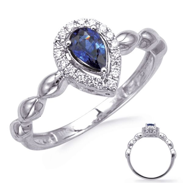 White Gold Sapphire & Diamond Ring Vincent Anthony Jewelers Tulsa, OK