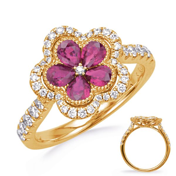 Yellow Gold  Ruby & Diamond Ring Jewel Smiths Oklahoma City, OK