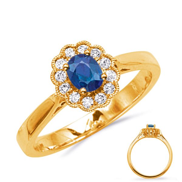 Yellow Gold Sapphire & Diamond Ring Cowardin's Jewelers Richmond, VA