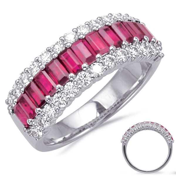 White Gold Ruby & Diamond Ring Vincent Anthony Jewelers Tulsa, OK