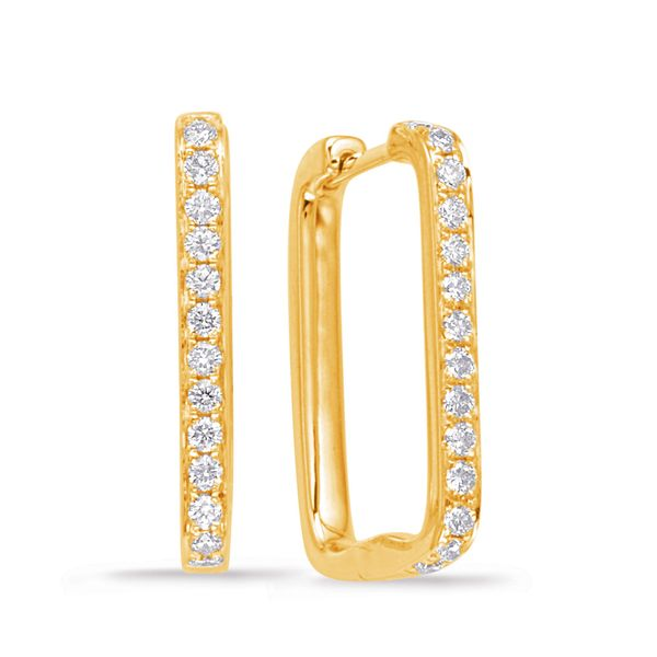 0.37 ctw Diamond Hoop Earrings in 14k Yellow Gold