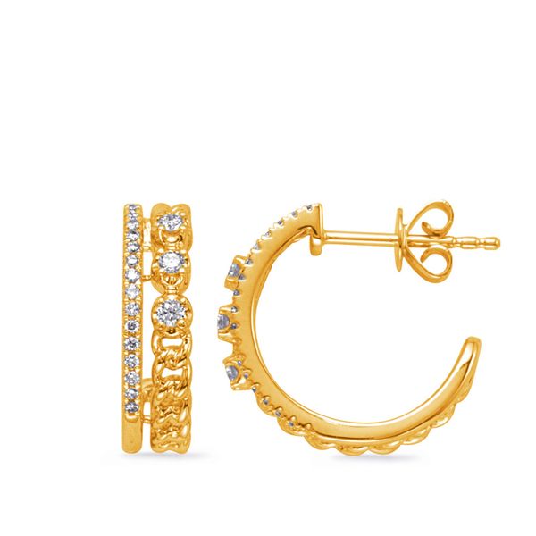 Yellow Gold Diamond Earring Ask Design Jewelers Olean, NY