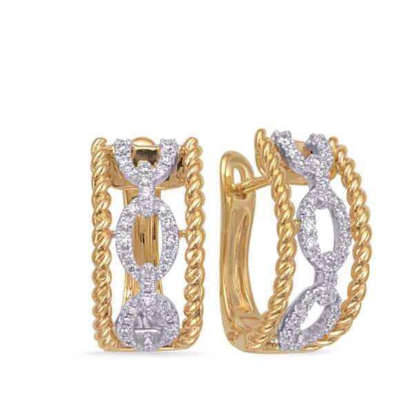 White & Yellow Gold Diamond Earring Grogan Jewelers Florence, AL