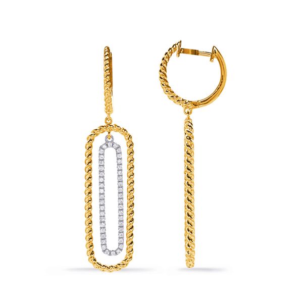 White & Yellow Gold Diamond Earring Jimmy Smith Jewelers Decatur, AL