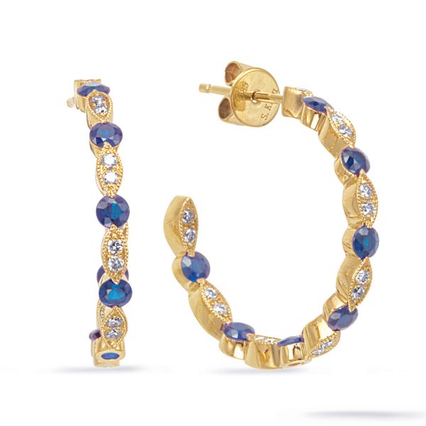 Yellow  Gold Diamond & Sapphire Earring Cowardin's Jewelers Richmond, VA
