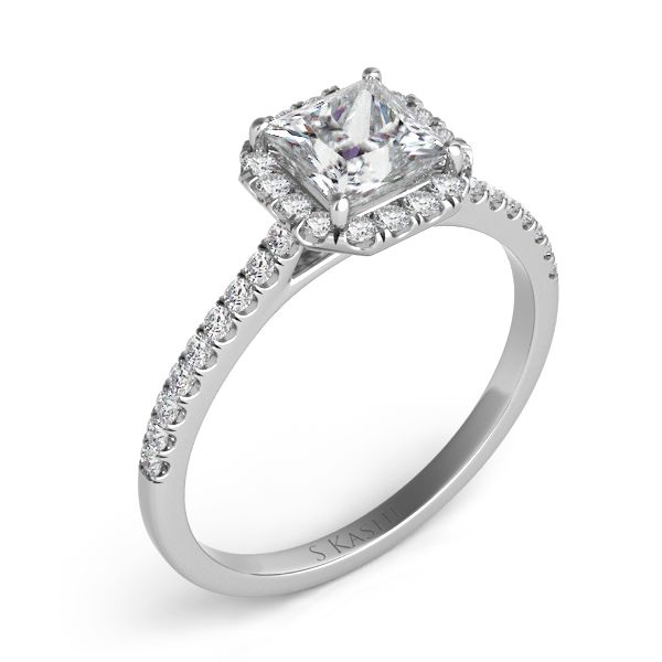 White Gold Halo Engagement Ring Jimmy Smith Jewelers Decatur, AL