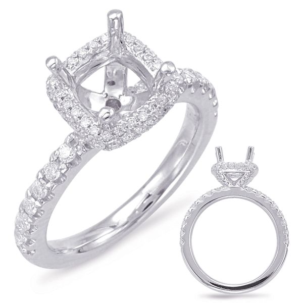 White Gold Halo Engagement Ring Godwin Jewelers, Inc. Bainbridge, GA