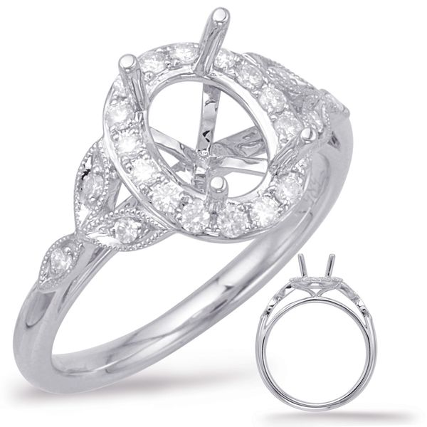 White Gold Halo Engagement Ring Cowardin's Jewelers Richmond, VA