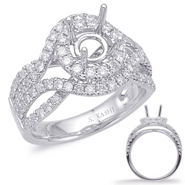 White Gold Halo Engagement Ring Vincent Anthony Jewelers Tulsa, OK