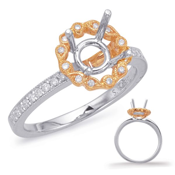 Rose & White Halo Engagement Ring D. Geller & Son Jewelers Atlanta, GA