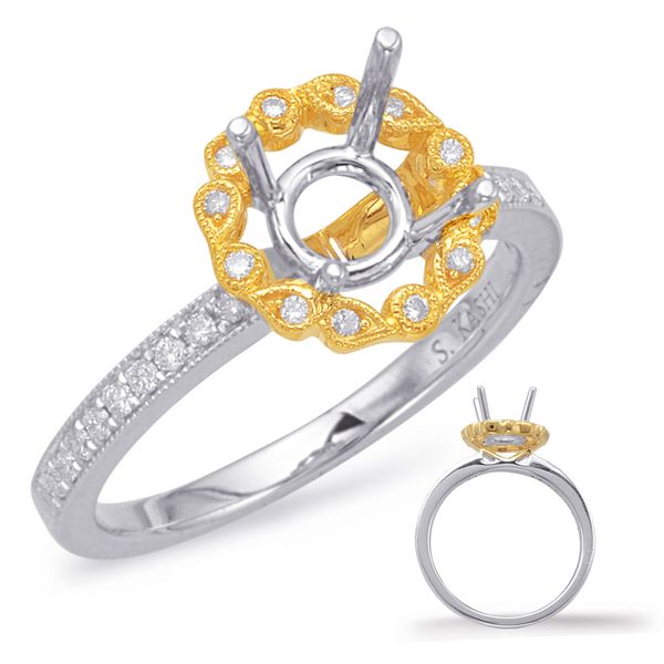 Yellow & White Halo Engagement Ring D. Geller & Son Jewelers Atlanta, GA