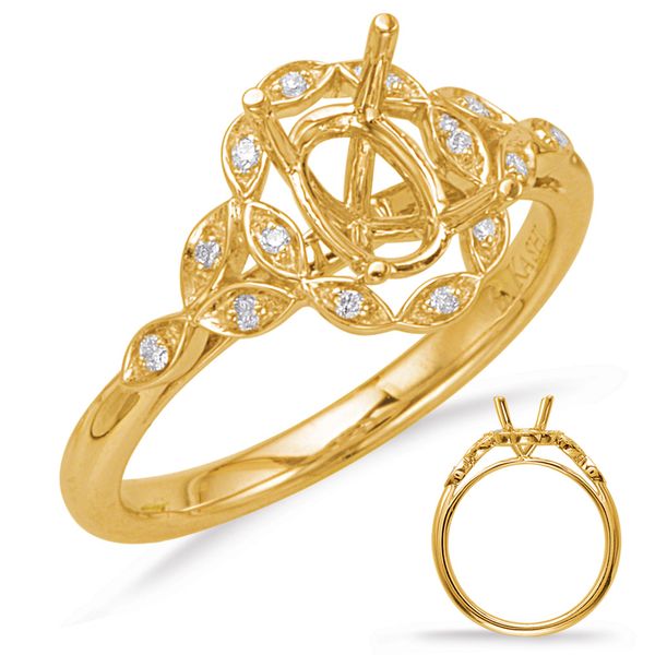 Yellow Gold Halo Engagement Ring D. Geller & Son Jewelers Atlanta, GA