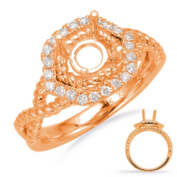 Rose Gold Halo Engagement Ring Cowardin's Jewelers Richmond, VA