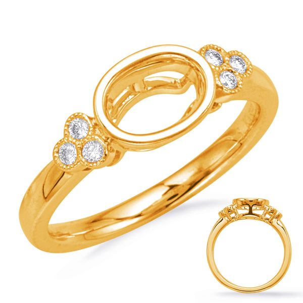 Yellow Gold Bezel Head Engagement Ring Cowardin's Jewelers Richmond, VA