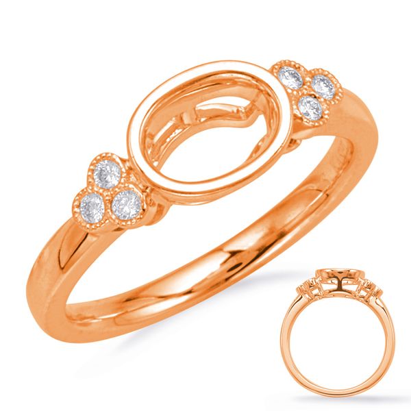 Rose Gold Bezel Head Engagement Ring Cowardin's Jewelers Richmond, VA