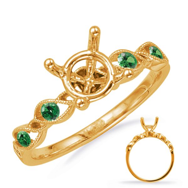 Yellow Gold Engagement Ring With Emerald Cowardin's Jewelers Richmond, VA